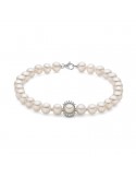 Miluna Bracelet - Boule and Fantasy with 6-6.5mm Freshwater Pearls and Natural Diamonds - 0