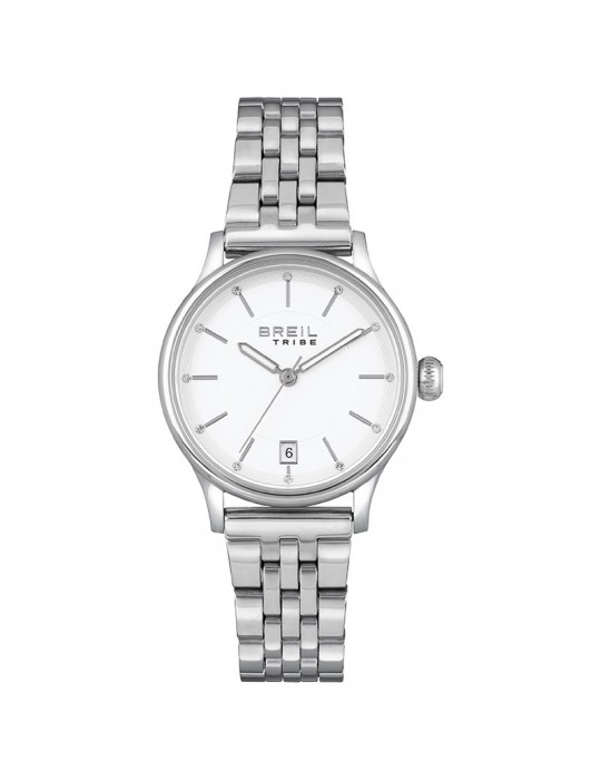 Breil Tribe Watch - Classy - Time and Date-Silver-32mm-White-EW0495 Breil Tribe Watch - Classy - Time and Date-Silver-32mm-White-EW0495