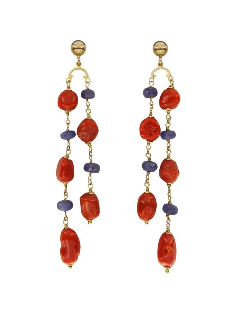 Orecchini Giadan-Rossogiadan-Pendenti-Corallo Rosso-Tanzanite-GIADAN34