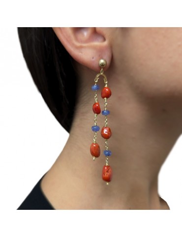 Giadan Earrings-Rossogiadan-Pendants-Red Coral-Tanzanite-GIADAN34 2