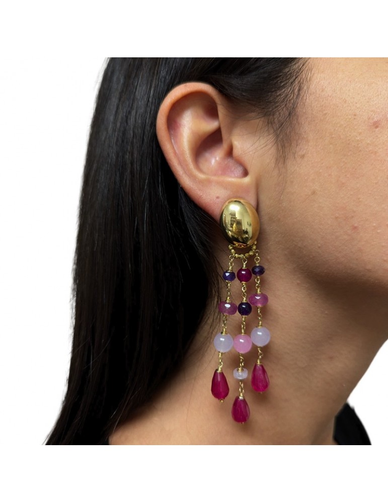 Orecchini Giadan - Artelier - Argento 925% Dorato-Agata-Giada-GIADAN37