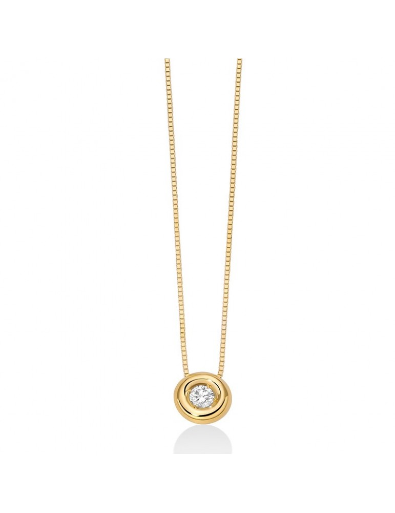 Miluna Necklace - in 18K Yellow Gold Point Light with Natural Diamond - 0