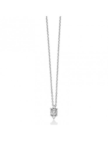 Collana Miluna - in Oro Bianco 18 Carati Punto Luce con Diamanti Bianchi - CLD4825