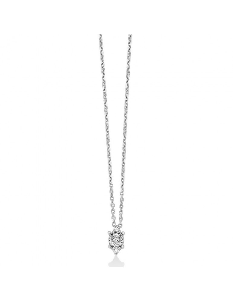 Miluna Necklace - in 18K White Gold Point Light with White Diamonds - 0