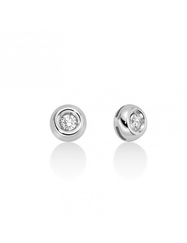 Miluna Earrings - 18K White Gold Stud Light Point with Natural Diamonds - 0