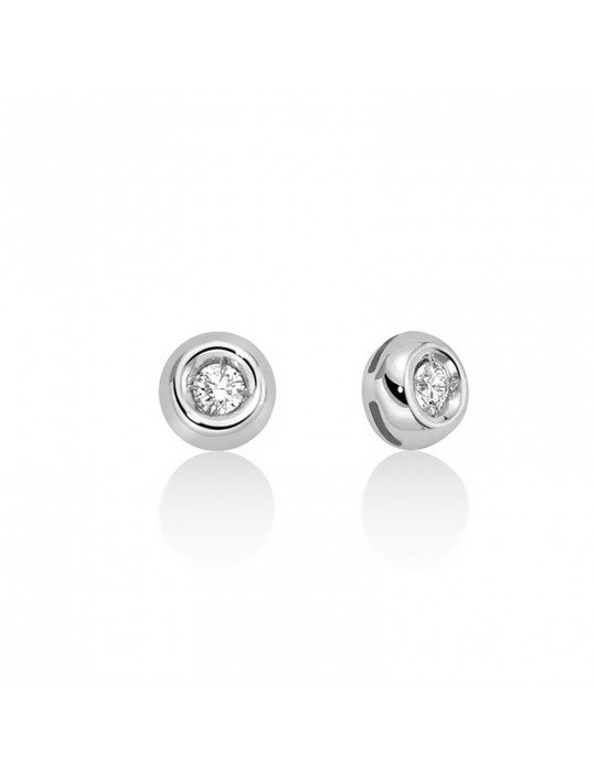 Miluna Earrings - 18K White Gold Stud Light Point with Natural Diamonds - 0