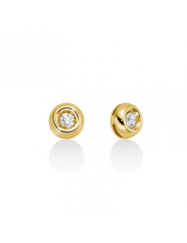 Miluna Earrings - 18K Yellow Gold Stud Light Point with Natural Diamonds - 0