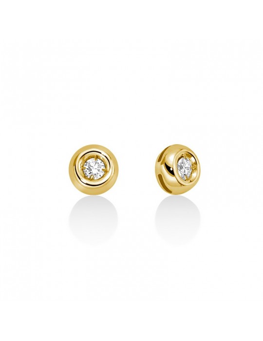 Miluna Earrings - 18K Yellow Gold Stud Light Point with Natural Diamonds - 0