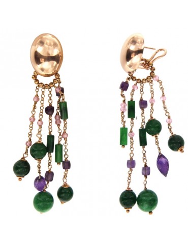 Giadan earrings-Artelier-925% rosé silver-Amethyst-Jade-GIADAN41 2