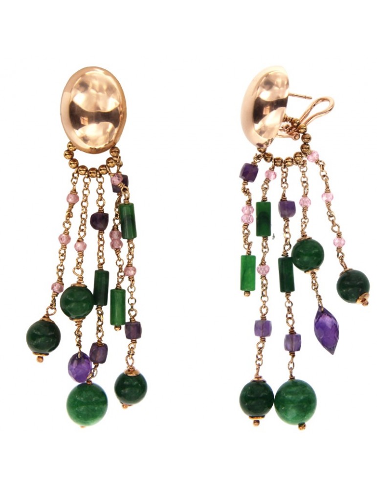 Giadan earrings-Artelier-925% rosé silver-Amethyst-Jade-GIADAN41