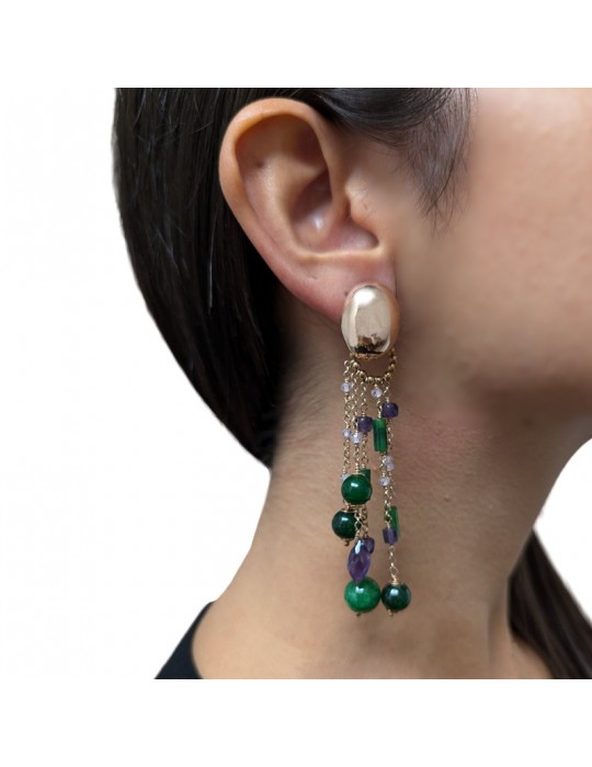 Giadan earrings-Artelier-925% rosé silver-Amethyst-Jade-GIADAN41