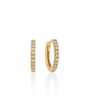 Miluna Earrings - 18K Yellow Gold Hoop Earrings with White Diamonds - 0