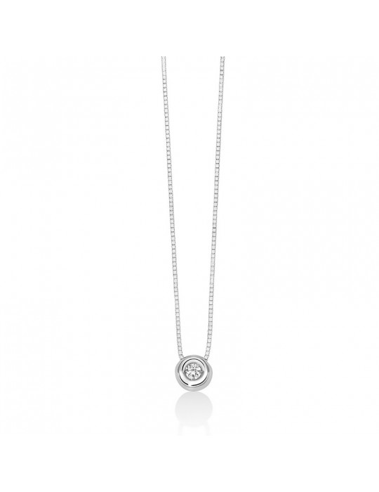 Miluna Necklace - in 18K White Gold Point Light with 3pt Natural Diamond - 0
