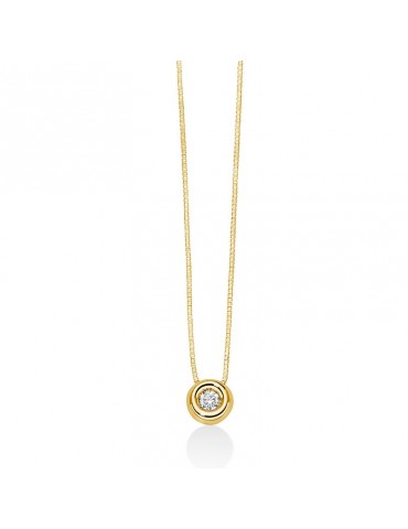 Collana Miluna - in Oro Giallo 18 Carati Punto Luce con Diamante Naturale 5 pt - CLD4791G-005