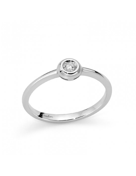 Anello Miluna - Solitario in Oro Bianco 18 carati con Diamante Naturale 5 pt - LID3849-005G7
