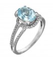 Picca Ring with Aquamarine and Diamonds for Woman - 0