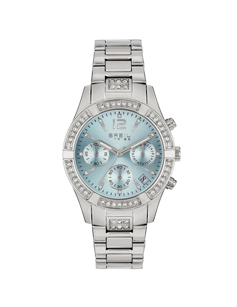 Orologio Breil Tribe - C'est Chic-Azzurro-36mm-Silver-Cristalli-EW0725