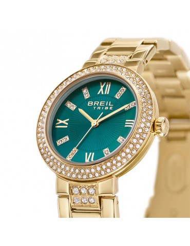 Breil Tribe Watch - Dance Floor - Green -32mm-Gold-Crystals-EW0726 2
