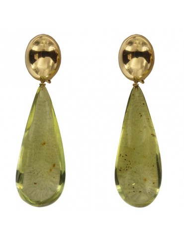 Orecchini Giadan - Mieleoro - Pendenti - Ambra Verde - GIADAN42