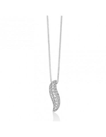 Miluna Necklace - 18K White Gold Pendant with Natural Diamonds - 0