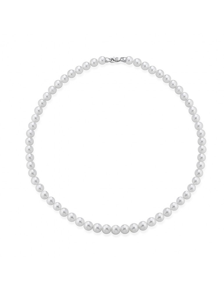 Coscia Necklace - in 18K White Gold with 66.5mm Akoya Pearls - 0