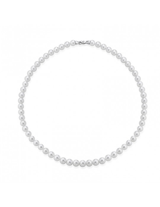 Coscia Necklace - in 18K White Gold with 66.5mm Akoya Pearls - 0