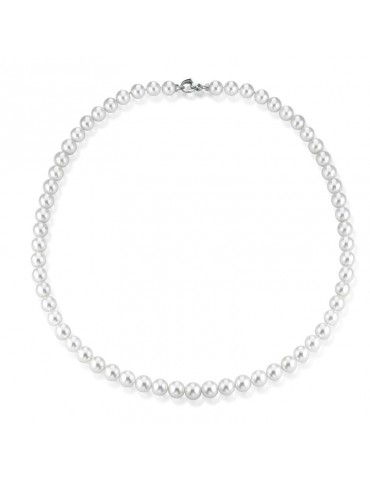Collana Coscia - in Oro Bianco 18 Carati con Perle Akoya 6-6.5mm - LBNKAKA65.227