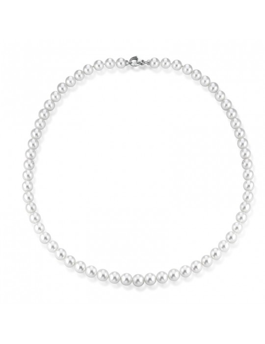 Coscia Necklace - in 18K White Gold with 6.57mm Akoya Pearls - 0