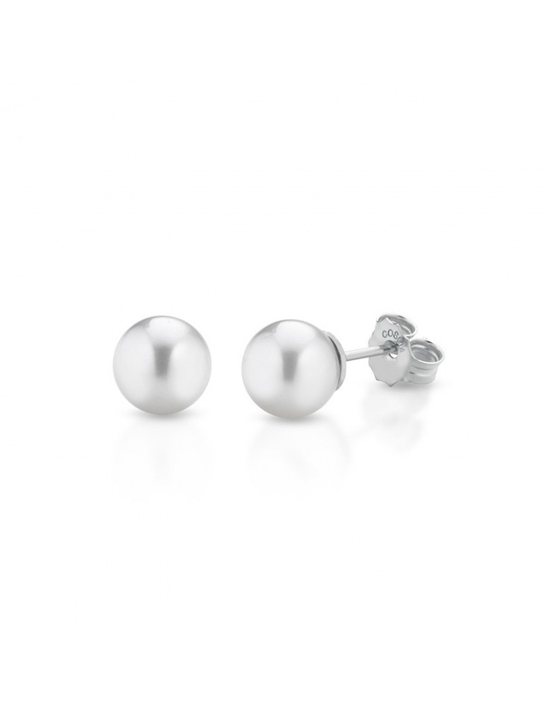 Orecchini Coscia - in Oro Bianco 18 Carati con Perle Akoya 6-6.5mm - LBPFAK106.5