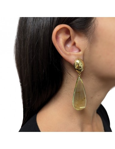 Orecchini Giadan - Mieleoro - Pendenti - Ambra Verde - GIADAN42 2