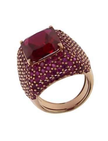 Anello Giadan-Mariquita-Cristallo Rosso-Pavè di Zirconi Rossi-GIADAN06