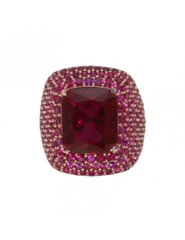 Anello Giadan-Mariquita-Cristallo Rosso-Pavè di Zirconi Rossi-GIADAN06 2