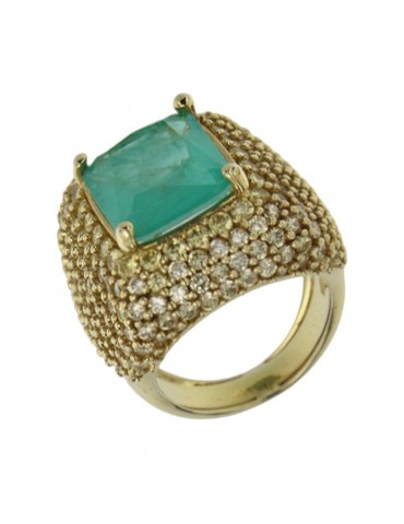 Anello Giadan - Mariquita -Cristallo Turchese-Pavè di Zirconi-GIADAN07