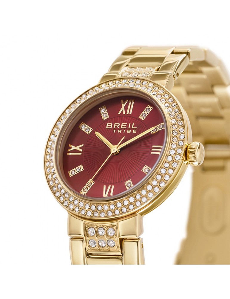 Breil Tribe Watch - Dance Floor - Red -32mm-Gold-Crystals-EW0727