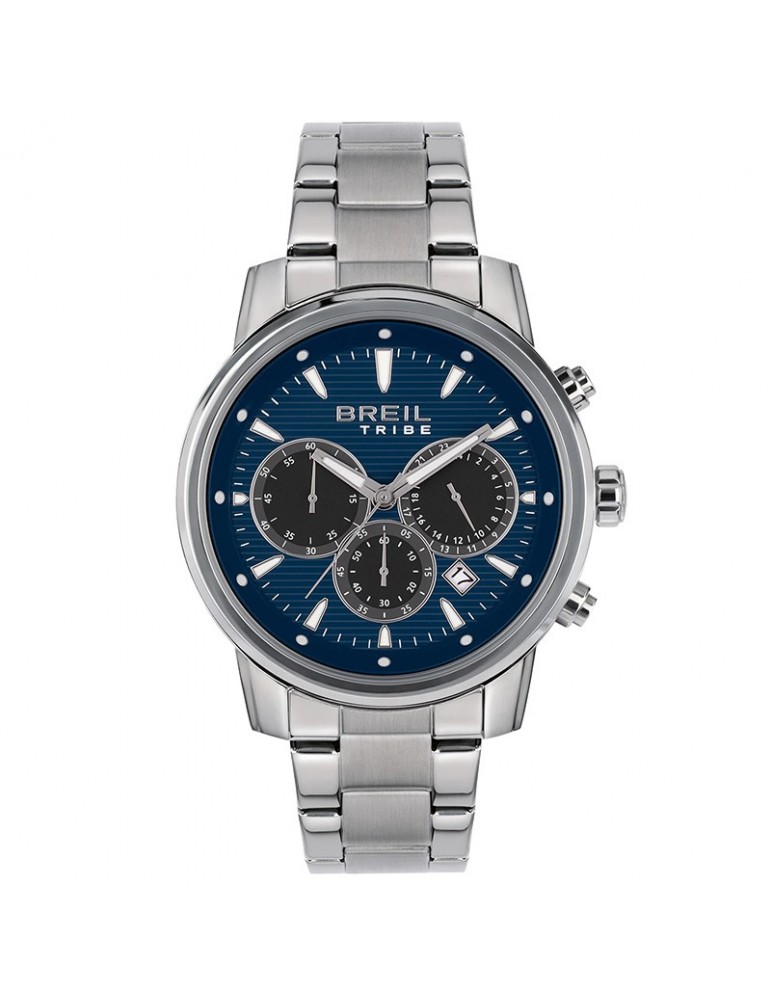 Orologio Breil Tribe-Caliber-Cronografo-Silver-43mm-Blu e Nero-EW0728