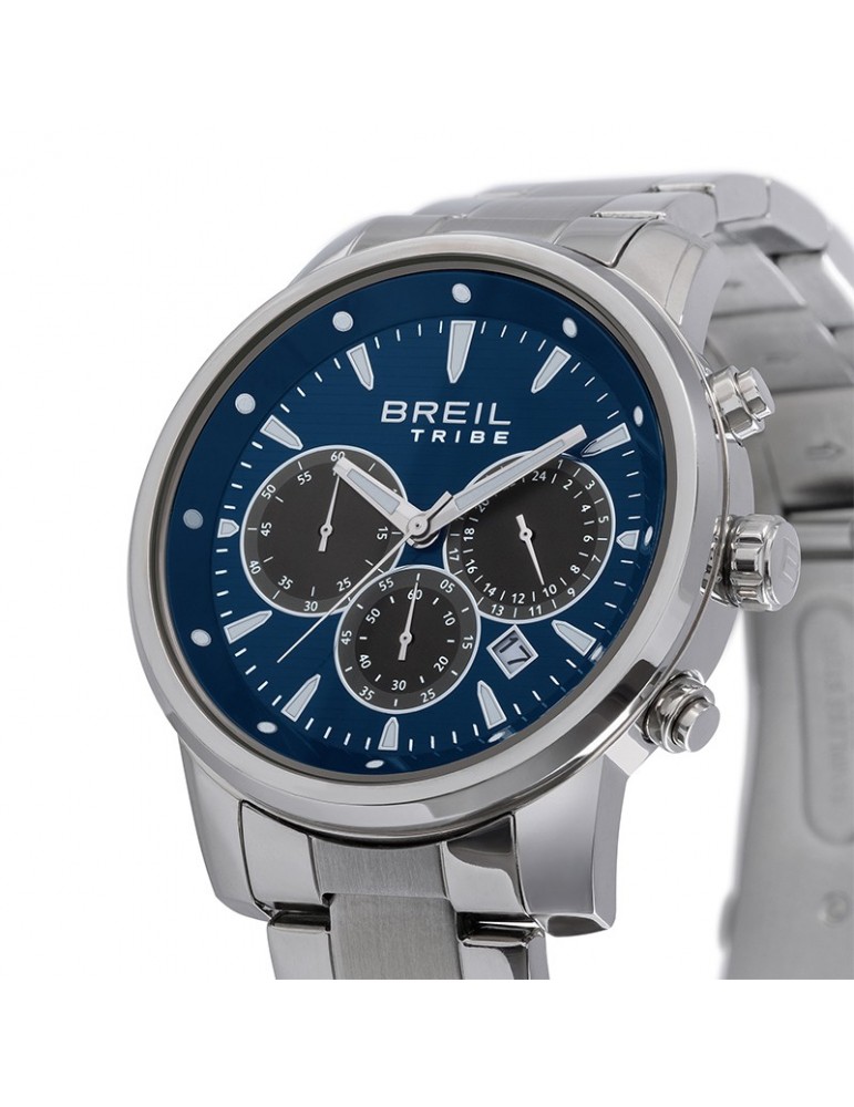 Orologio Breil Tribe-Caliber-Cronografo-Silver-43mm-Blu e Nero-EW0728