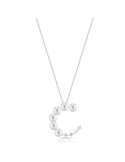 Coscia Necklace - in 18K White Gold with Freshwater Pearls and Natural Diamonds - 0