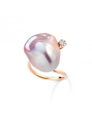 Thigh Ring - 18K Rose Gold with 1314mm Pink Freshwater Pearl and Natural Diamonds - 0