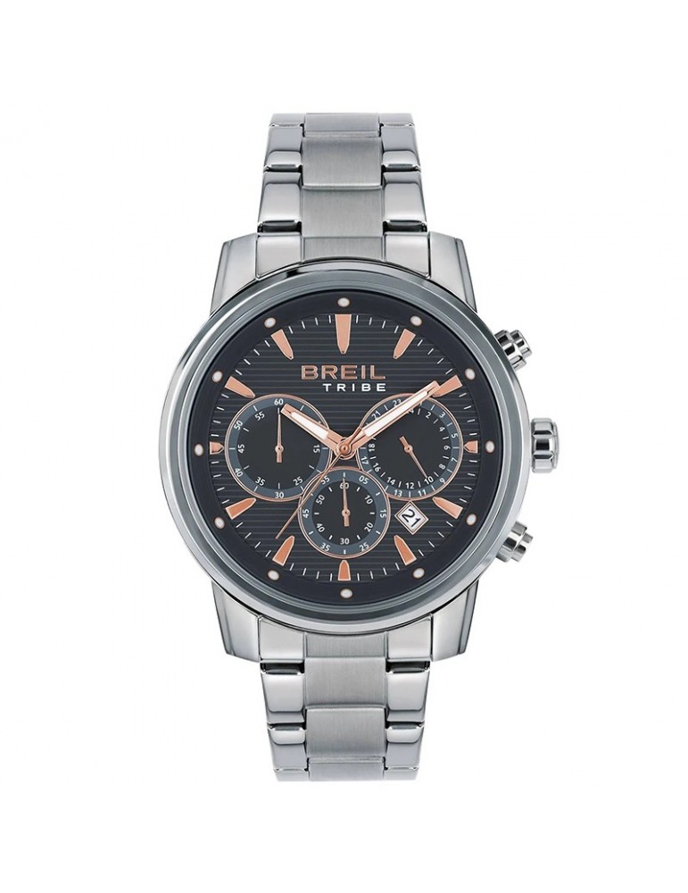 Breil Tribe watch - Caliber - Silver - 43mm-Black and Rose Gold-EW0729