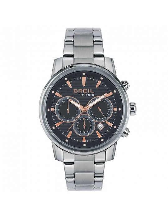 Breil Tribe watch - Caliber - Silver - 43mm-Black and Rose Gold-EW0729