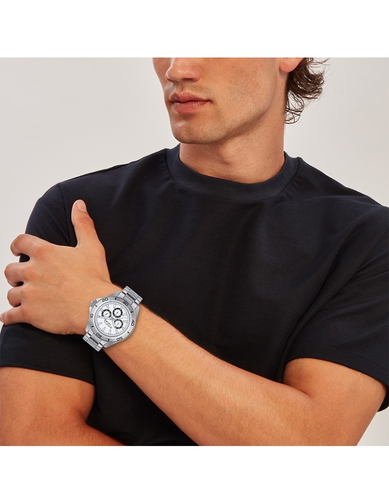 Orologio Breil Tribe - Challenge - Silver - 42mm - Bianco - EW0733