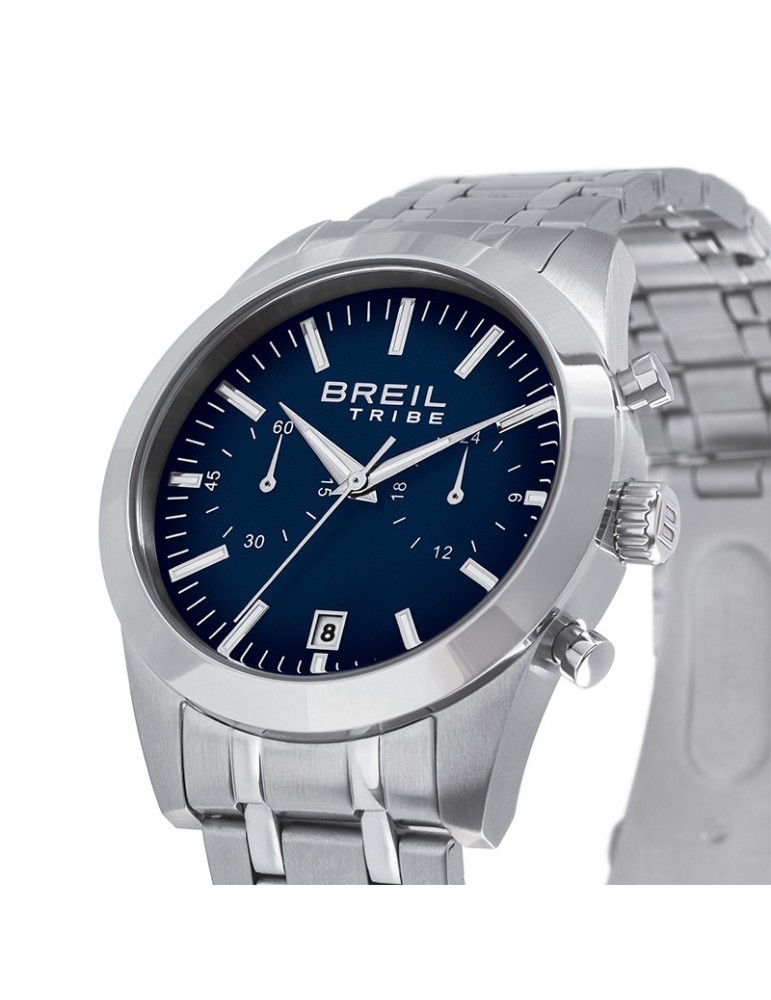 Orologio Breil da Uomo - Rank - Cronografo - Silver - 40mm -Blu-EW0735
