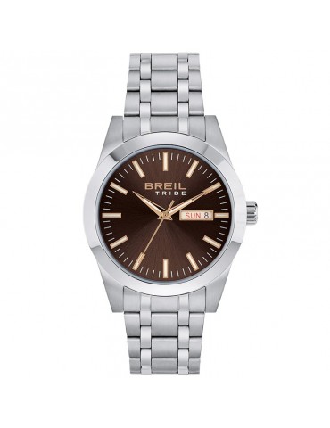 Orologio Breil - Rank - Tempo e Data -Silver-40mm-Marrone Avana-EW0737