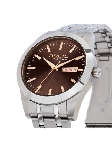 Orologio Breil - Rank - Tempo e Data -Silver-40mm-Marrone Avana-EW0737 2
