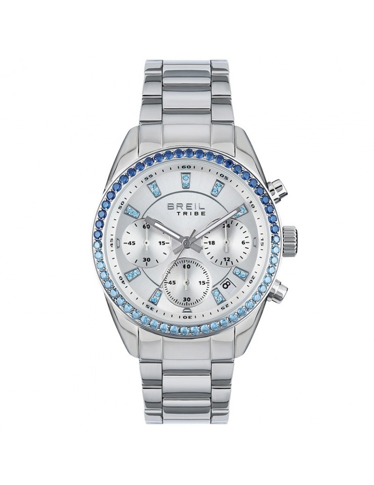 Breil Tribe Watch - Azure - 36mm - Silver - Blue Crystals - EW0739
