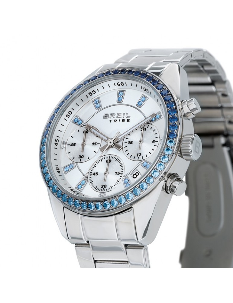 Breil Tribe Watch - Azure - 36mm - Silver - Blue Crystals - EW0739