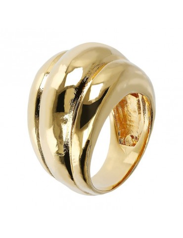 Anello Etrusca - Itaca-Dorato-Design Triplo Martellato-WSET00320.YG-18