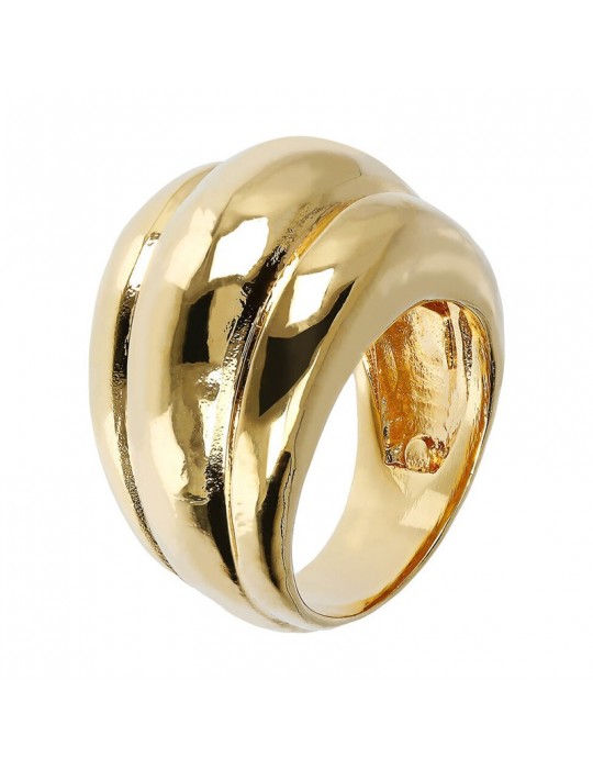 Anello Etrusca - Itaca-Dorato-Design Triplo Martellato-WSET00320.YG-18