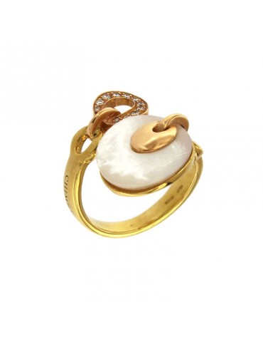 Anello Chimento con Madreperla e Diamanti da Donna - 0
