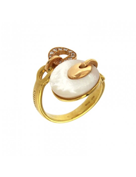Anello Chimento con Madreperla e Diamanti da Donna - 0